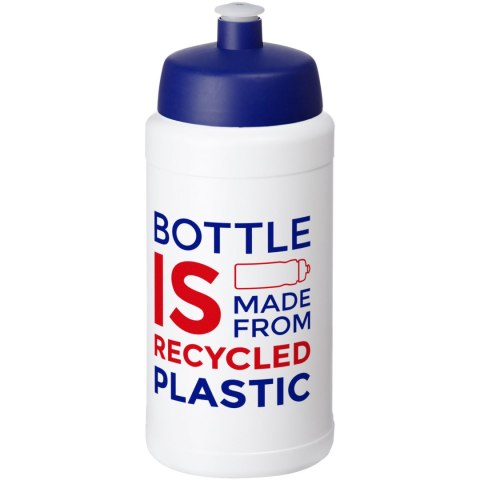 Baseline 500 ml butelka sportowa z recyklingu biały, niebieski Baseline 500 ml butelka sportowa z recyklingu biały, niebieski