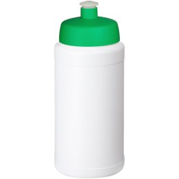 Baseline 500 ml butelka sportowa z recyklingu biały, zielony (21044498)