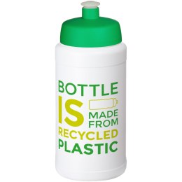 Baseline 500 ml butelka sportowa z recyklingu biały, zielony (21044498)