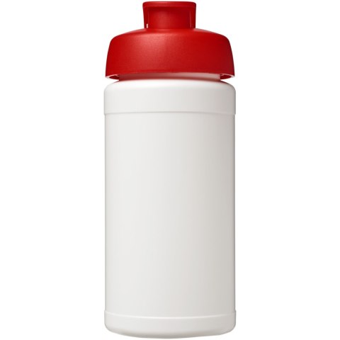 Baseline bidon o pojemności 500 ml z wieczkiem zaciskowym z materiałów z recyklingu biały, czerwony Baseline bidon o pojemności 500 ml z wieczkiem zaciskowym z materiałów z recyklingu biały, czerwony