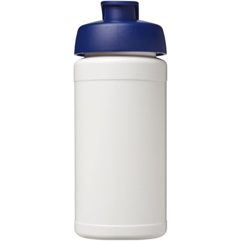 Baseline bidon o pojemności 500 ml z wieczkiem zaciskowym z materiałów z recyklingu biały, niebieski Baseline bidon o pojemności 500 ml z wieczkiem zaciskowym z materiałów z recyklingu biały, niebieski