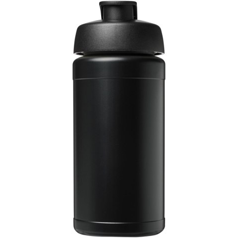 Baseline bidon o pojemności 500 ml z wieczkiem zaciskowym z materiałów z recyklingu czarny, czarny Baseline bidon o pojemności 500 ml z wieczkiem zaciskowym z materiałów z recyklingu czarny, czarny