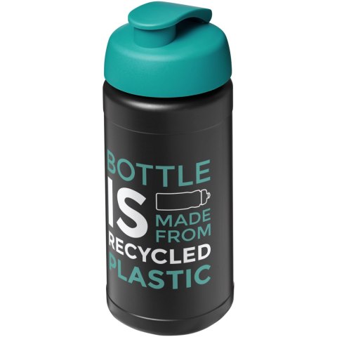 Baseline bidon o pojemności 500 ml z wieczkiem zaciskowym z materiałów z recyklingu morski Baseline bidon o pojemności 500 ml z wieczkiem zaciskowym z materiałów z recyklingu morski