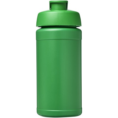 Baseline bidon o pojemności 500 ml z wieczkiem zaciskowym z materiałów z recyklingu zielony, zielony Baseline bidon o pojemności 500 ml z wieczkiem zaciskowym z materiałów z recyklingu zielony, zielony