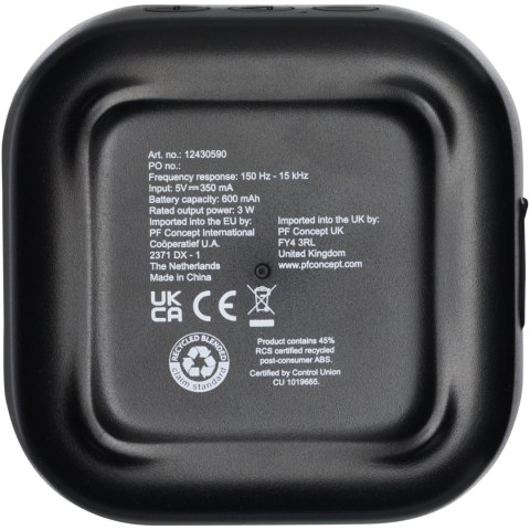 Stark głośnik Bluetooth® 2.0 o mocy 3 W z tworzyw sztucznych pochodzących z recyklingu z certyfikatem RCS czarny Stark głośnik Bluetooth® 2.0 o mocy 3 W z tworzyw sztucznych pochodzących z recyklingu z certyfikatem RCS czarny