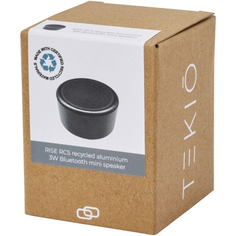 Rise mini głośnik Bluetooth® o mocy 3 W z aluminium z recyklingu z certyfikatem RCS czarny Rise mini głośnik Bluetooth® o mocy 3 W z aluminium z recyklingu z certyfikatem RCS czarny