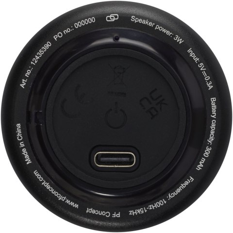 Rise mini głośnik Bluetooth® o mocy 3 W z aluminium z recyklingu z certyfikatem RCS czarny Rise mini głośnik Bluetooth® o mocy 3 W z aluminium z recyklingu z certyfikatem RCS czarny