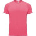Bahrain sportowa koszulka męska z krótkim rękawem fluor lady pink (R04074Q2)