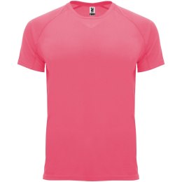 Bahrain sportowa koszulka męska z krótkim rękawem fluor lady pink (R04074Q3)