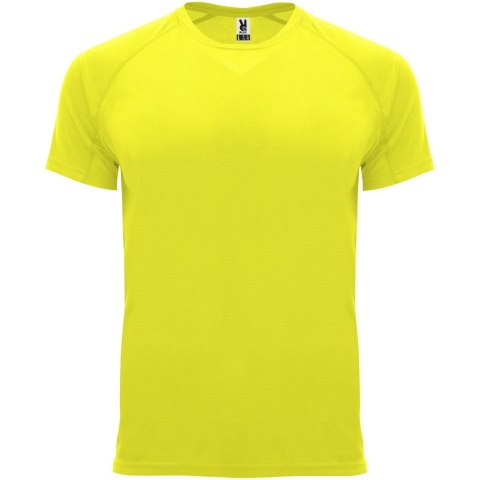 Bahrain sportowa koszulka męska z krótkim rękawem fluor yellow (R04071C1)