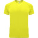 Bahrain sportowa koszulka męska z krótkim rękawem fluor yellow (R04071C4)