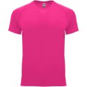 Bahrain sportowa koszulka męska z krótkim rękawem pink fluor (R04074P3)