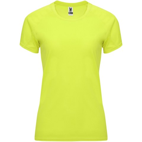 Bahrain sportowa koszulka damska z krótkim rękawem fluor yellow (R04081C3)