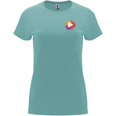 Capri koszulka damska z krótkim rękawem dusty blue (R66831M2)