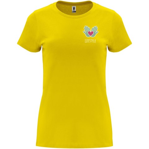 Capri koszulka damska z krótkim rękawem żółty (R66831B4)
