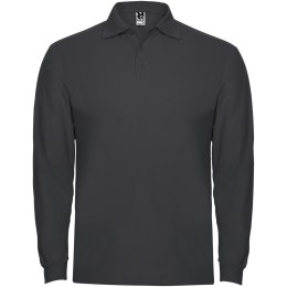 Estrella koszulka męska polo z długim rękawem dark lead (R66354B3)