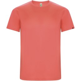 Imola sportowa koszulka dziecięca z krótkim rękawem fluor coral