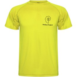 Montecarlo sportowa koszulka męska z krótkim rękawem fluor yellow (R04251C1)