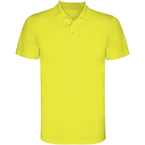 Monzha sportowa koszulka męska polo z krótkim rękawem fluor yellow (R04041C5)