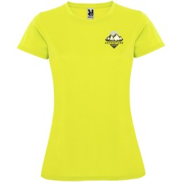 Montecarlo sportowa koszulka damska z krótkim rękawem fluor yellow (R04231C2)