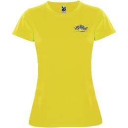 Montecarlo sportowa koszulka damska z krótkim rękawem żółty (R04231B3)