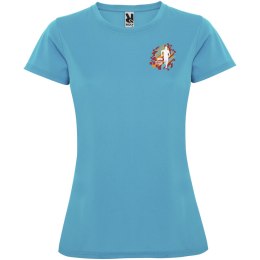 Montecarlo sportowa koszulka damska z krótkim rękawem turkusowy (R04234U1)