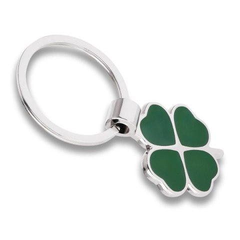 Brelok Clover Luck, zielony/srebrny Brelok Clover Luck, zielony/srebrny