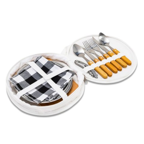 Zestaw piknikowy w etui Alvaro, biały Zestaw piknikowy w etui Alvaro, biały