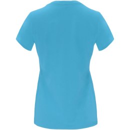 Capri koszulka damska z krótkim rękawem turkusowy (R66834U3)