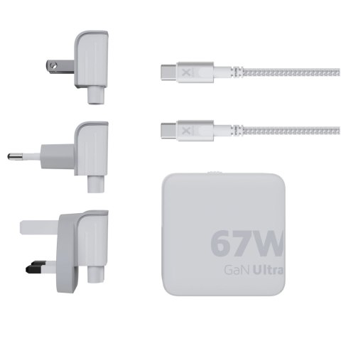 Xtorm XVC2067 GaNUltra ładowarka podróżna o mocy 67 W z kablem USB-C PD 100 W biały Xtorm XVC2067 GaNUltra ładowarka podróżna o mocy 67 W z kablem USB-C PD 100 W biały