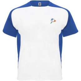 Bugatti sportowa koszulka unisex z krótkim rękawem biały, błękit królewski