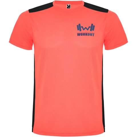 Detroit sportowa koszulka unisex z krótkim rękawem fluor coral, czarny Detroit sportowa koszulka unisex z krótkim rękawem fluor coral, czarny