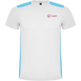 Detroit sportowa koszulka dziecięca z krótkim rękawem biały, turkusowy (K66529KD)