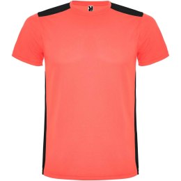 Detroit sportowa koszulka dziecięca z krótkim rękawem fluor coral, czarny (K66529ND)