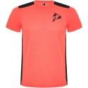 Detroit sportowa koszulka dziecięca z krótkim rękawem fluor coral, czarny (K66529NM)