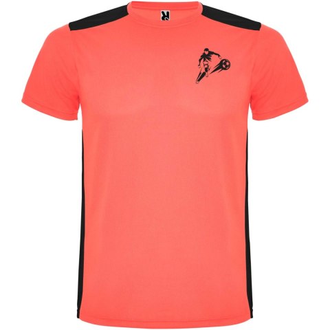 Detroit sportowa koszulka dziecięca z krótkim rękawem fluor coral, czarny Detroit sportowa koszulka dziecięca z krótkim rękawem fluor coral, czarny