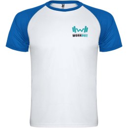 Indianapolis sportowa koszulka unisex z krótkim rękawem biały, błękit królewski (R66508Q1)