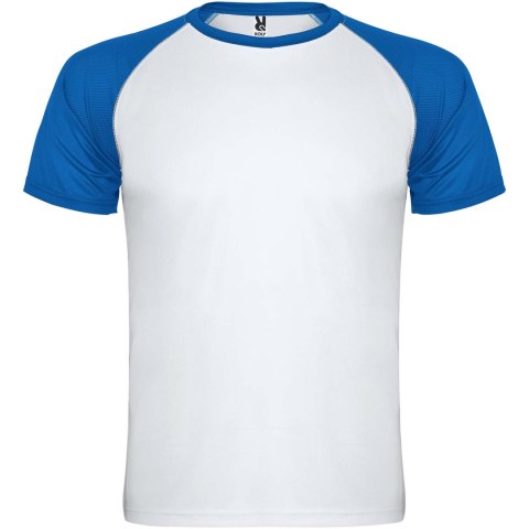Indianapolis sportowa koszulka unisex z krótkim rękawem biały, błękit królewski (R66508Q2)