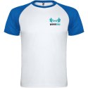Indianapolis sportowa koszulka unisex z krótkim rękawem biały, błękit królewski (R66508Q2)