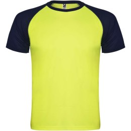 Indianapolis sportowa koszulka unisex z krótkim rękawem fluor yellow, navy blue (R66509I6)
