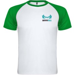 Indianapolis sportowa koszulka dziecięca z krótkim rękawem biały, zielona paproć (K66508WM)