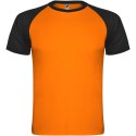 Indianapolis sportowa koszulka dziecięca z krótkim rękawem fluor orange, czarny