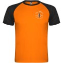 Indianapolis sportowa koszulka dziecięca z krótkim rękawem fluor orange, czarny