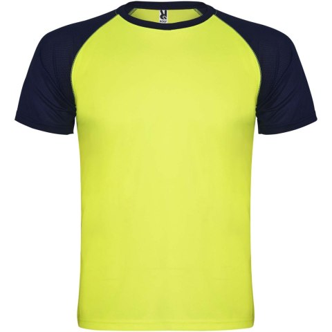 Indianapolis sportowa koszulka dziecięca z krótkim rękawem fluor yellow, navy blue (K66509IH)