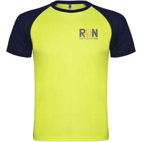 Indianapolis sportowa koszulka dziecięca z krótkim rękawem fluor yellow, navy blue Indianapolis sportowa koszulka dziecięca z krótkim rękawem fluor yellow, navy blue
