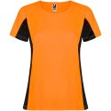 Shanghai sportowa koszulka damska z krótkim rękawem fluor orange, czarny