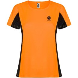 Shanghai sportowa koszulka damska z krótkim rękawem fluor orange, czarny (R66489A1)