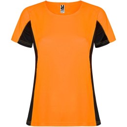 Shanghai sportowa koszulka damska z krótkim rękawem fluor orange, czarny (R66489A2)