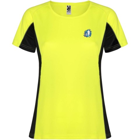 Shanghai sportowa koszulka damska z krótkim rękawem fluor yellow, czarny Shanghai sportowa koszulka damska z krótkim rękawem fluor yellow, czarny