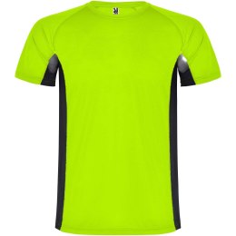 Shanghai sportowa koszulka dziecięca z krótkim rękawem fluor green, czarny